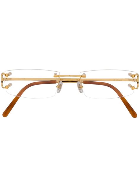 cheap cartier gold frames|cartier 54mm rectangle eyeglasses.